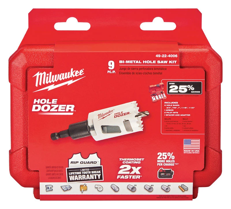 Hole Dozer Bi-metal General Purpose Hole Saw Set (9-piece) - Model 49-22-4006