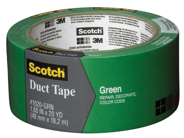 Scotch Green Multi-purpose Duct Tape 1.88 Inch X 20 Yards Waterproof 1020-grn-a