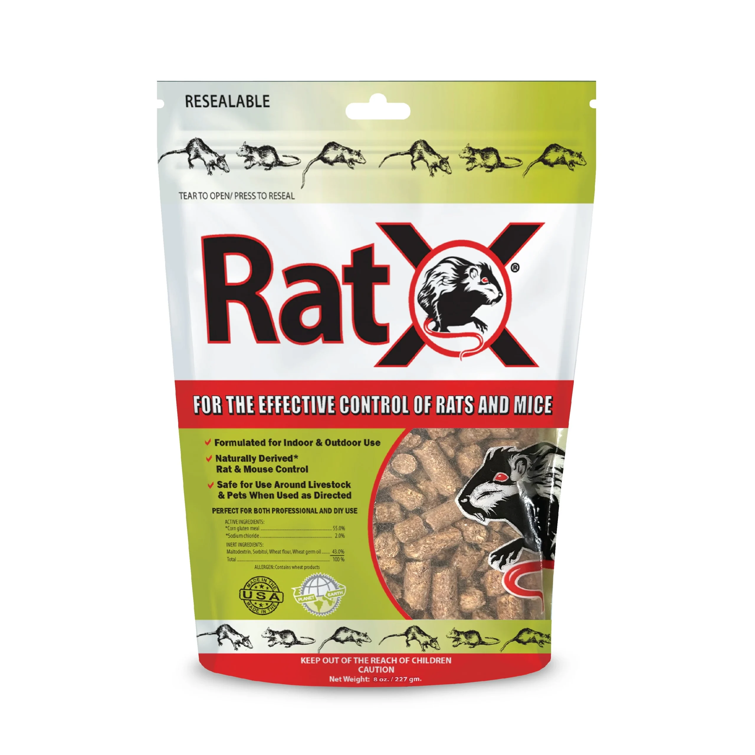 Rat Killer Pellets, 8 oz.