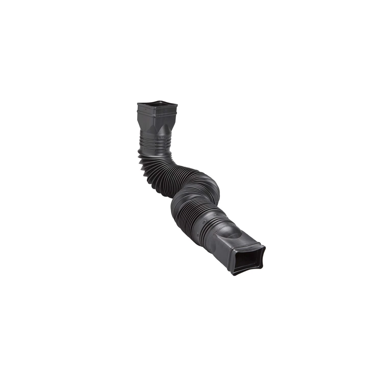 Flexible Downspout Extension, Black, Extends 24-55 In.