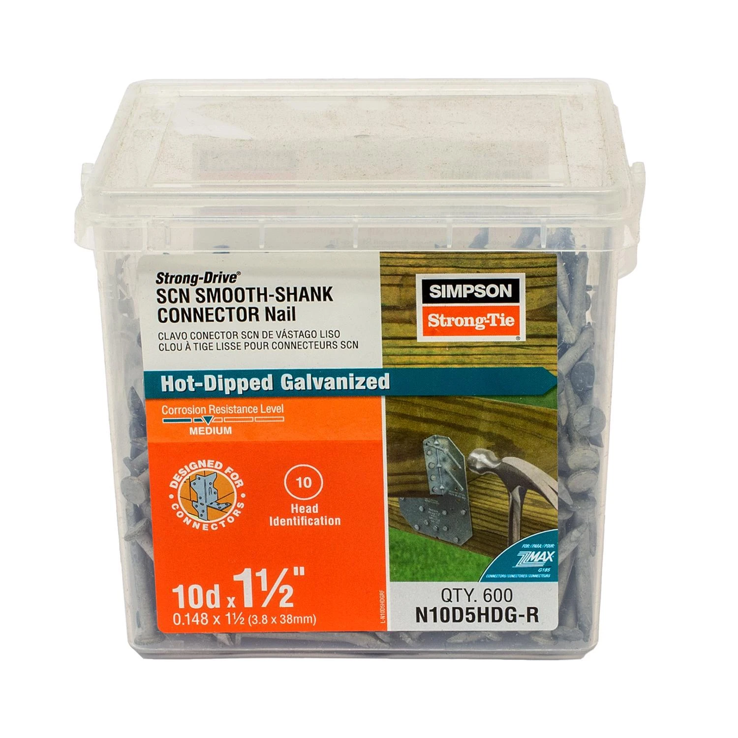 10d X 1-1/2 In. Hot Dipped Galvanized Joist Nails, 600 Count