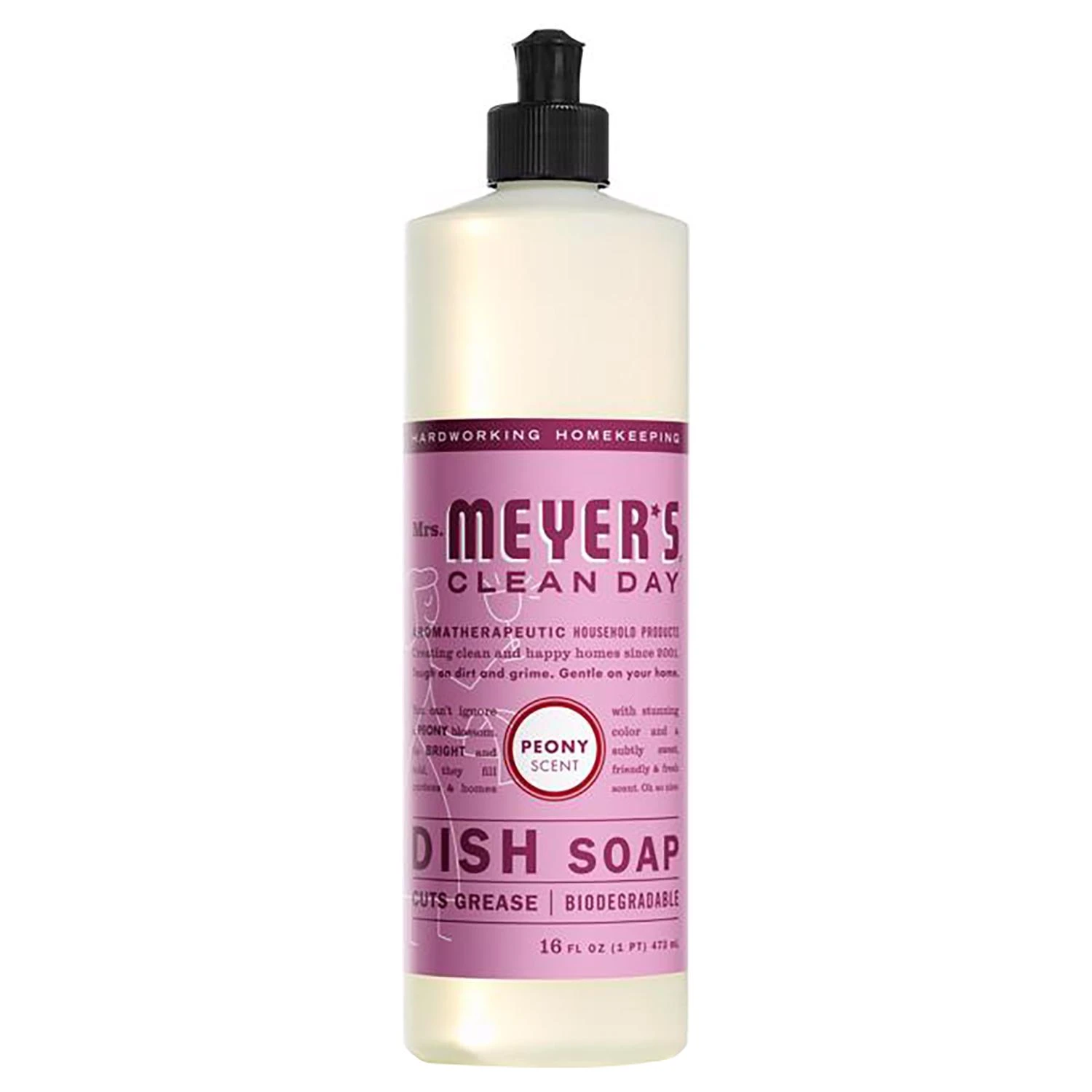 Liquid Dish Soap, Peony Scent, 16 oz.