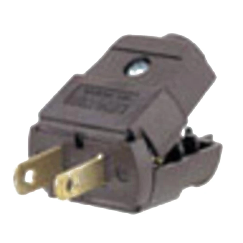 15a 125v 2-wire 2-pole Hinged Cord Plug, Brown, Model 035-00101-2bp