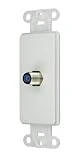 022-40681-00w White Plastic Wallplate With Coaxial F-type Jack