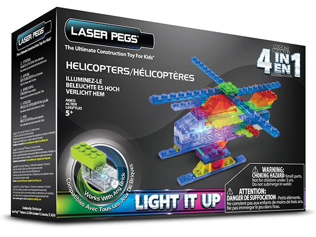 Mps400b 4-in-1 Lighted Helicopter Building Set, Multicolor