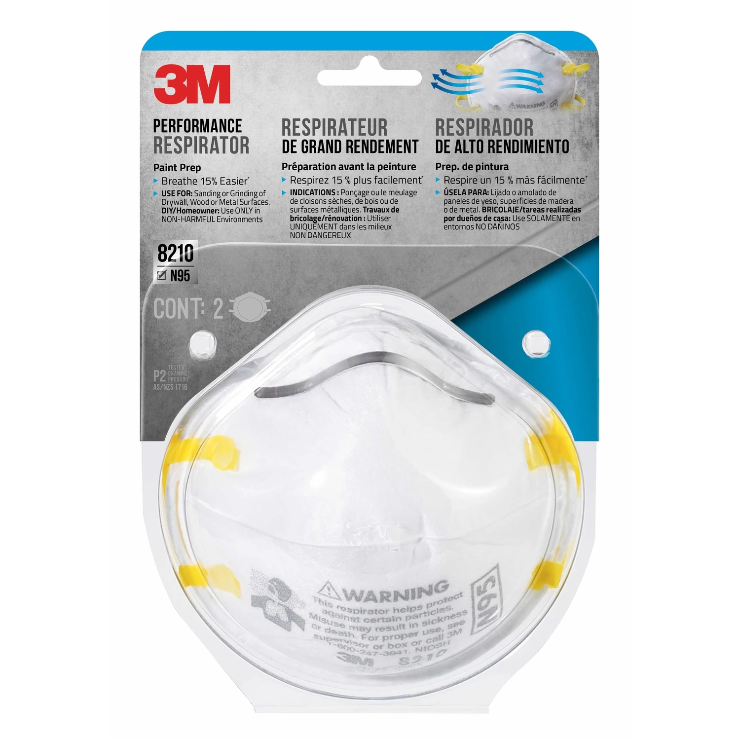 2-Pack N95 Respirator Dust Mask