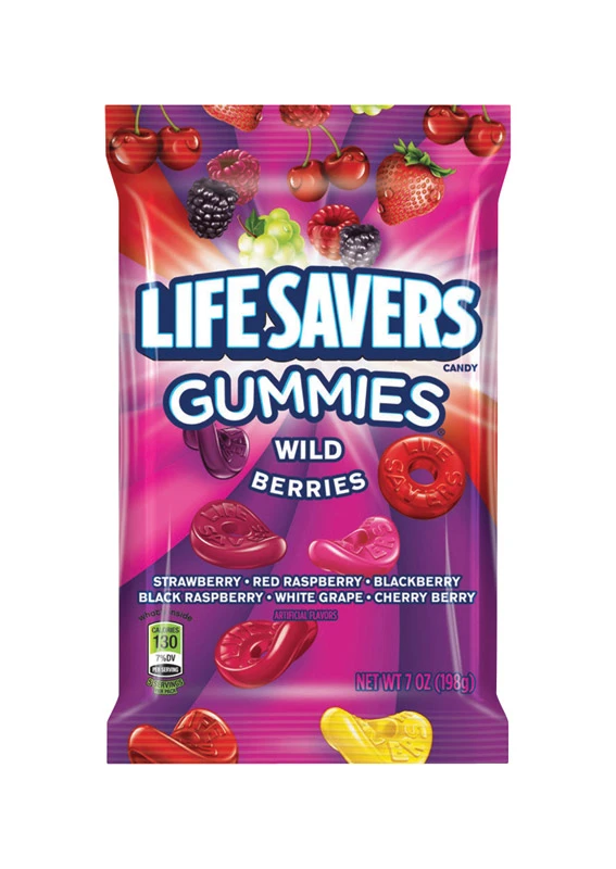 Gummies Candy, Wild Berry Flavors, 7 oz.
