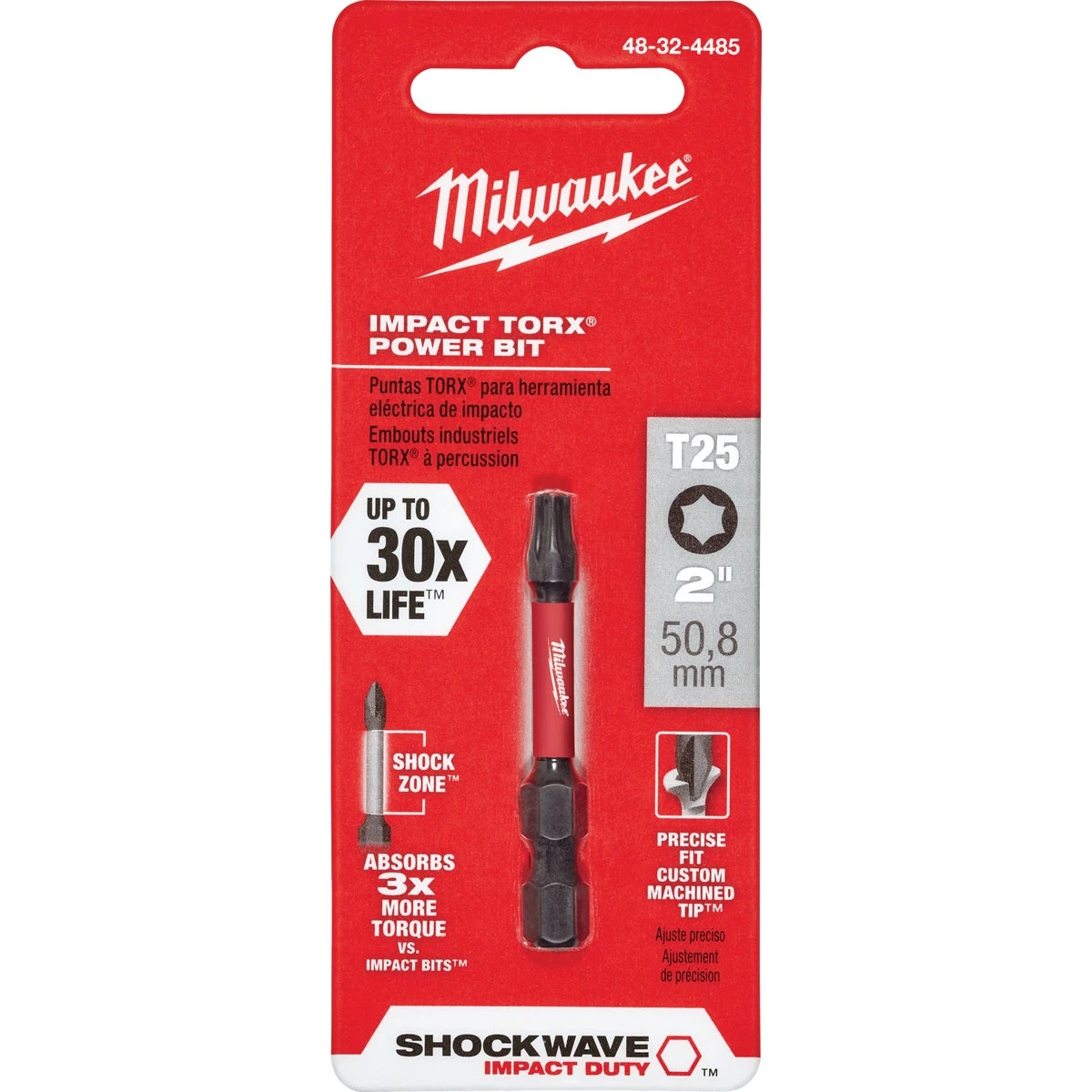Shockwave T25 Torx 2 In. Power Impact Screwdriver Bit - Durable Steel