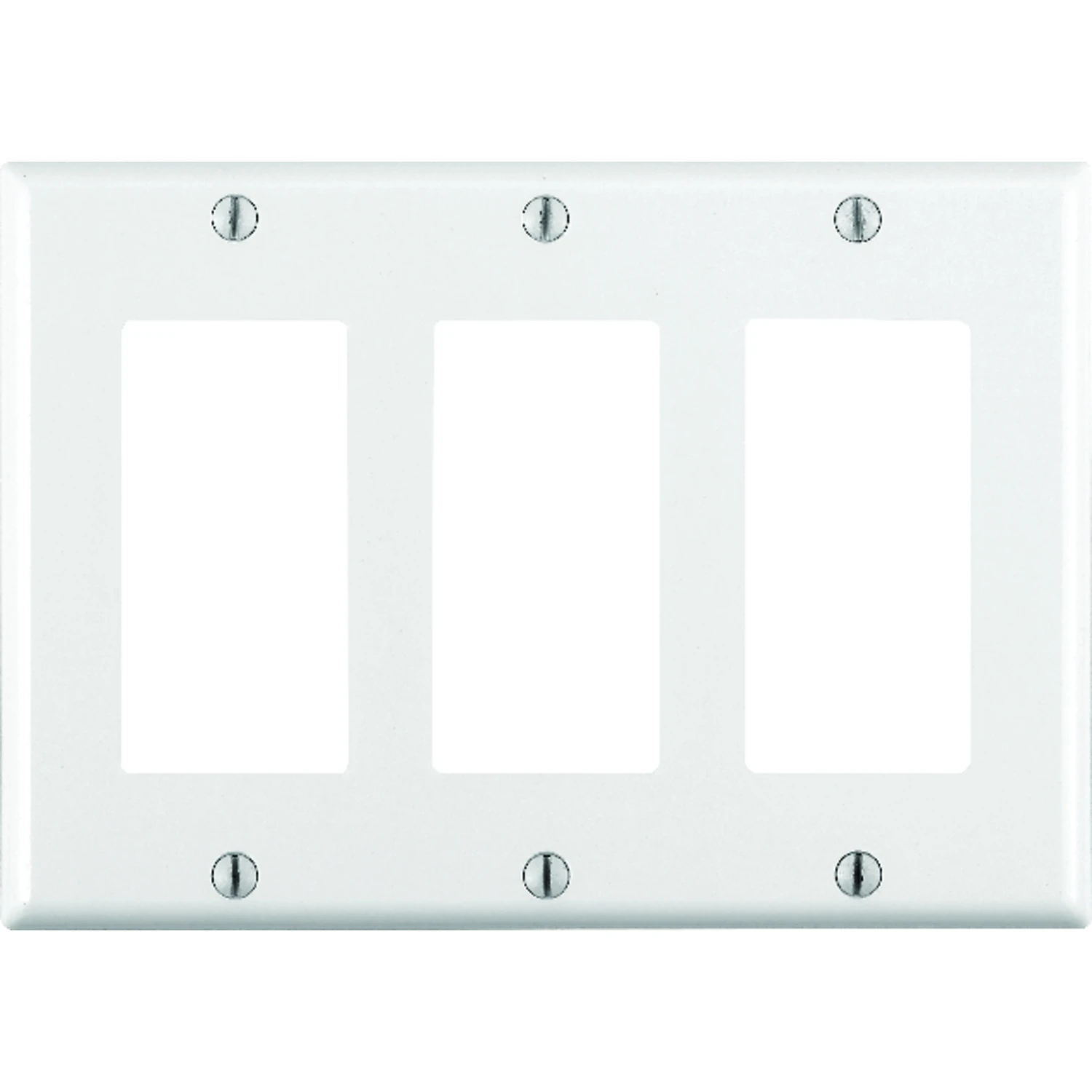 Decora 3-Gang Wall Plate, White