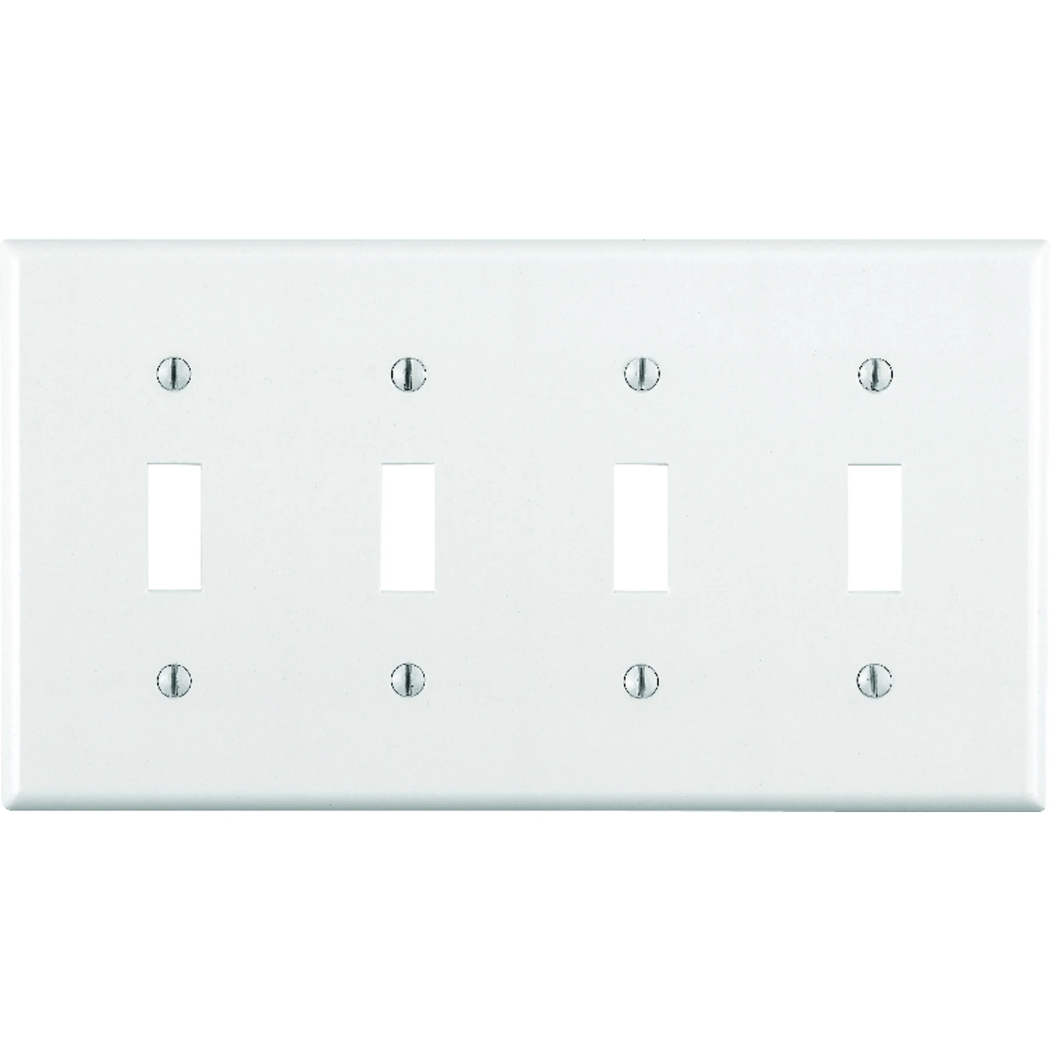 Leviton White 4 gang Plastic Toggle Wall Plate 1 pk