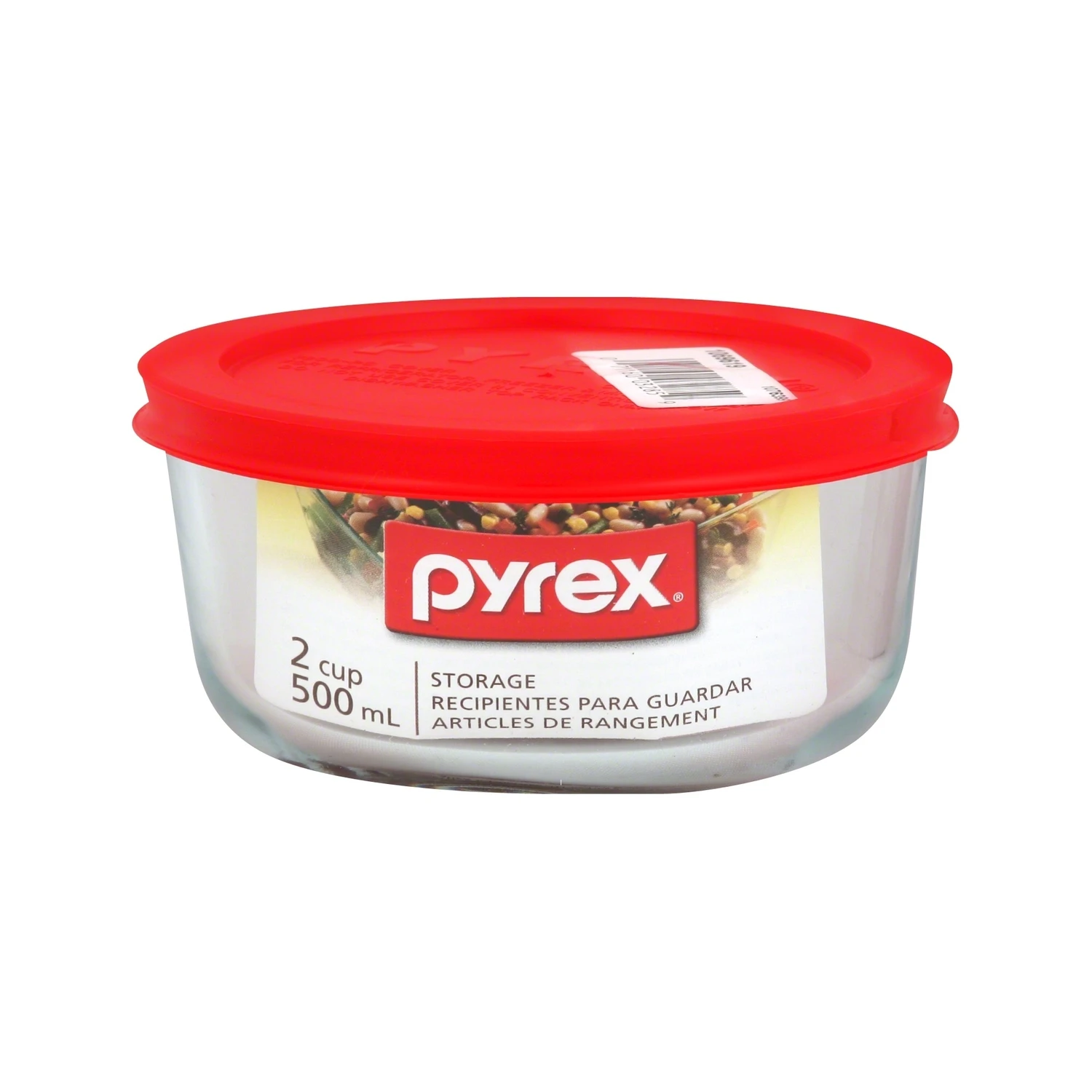 Pyrex 2 cups Food Storage Container 1 pk Clear/Red