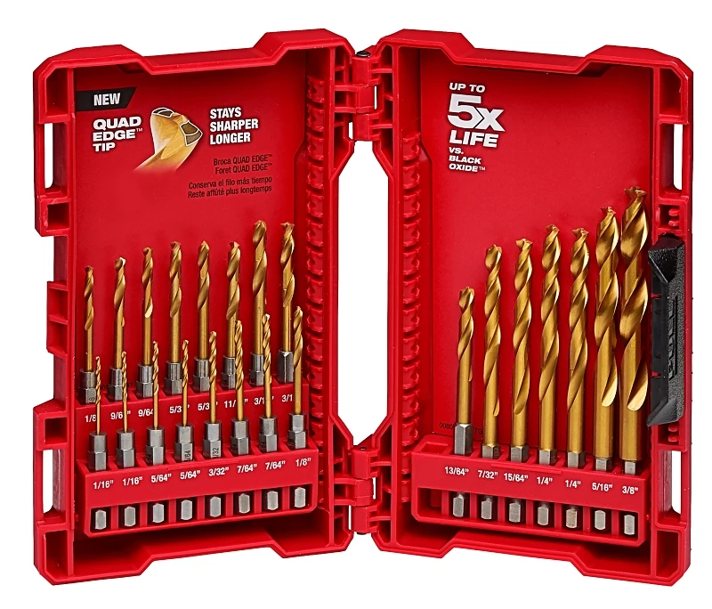 Shockwave 23-piece Impact Duty Titanium Hex Shank Drill Bit Set, 1/16 In. To 3/8 In.
