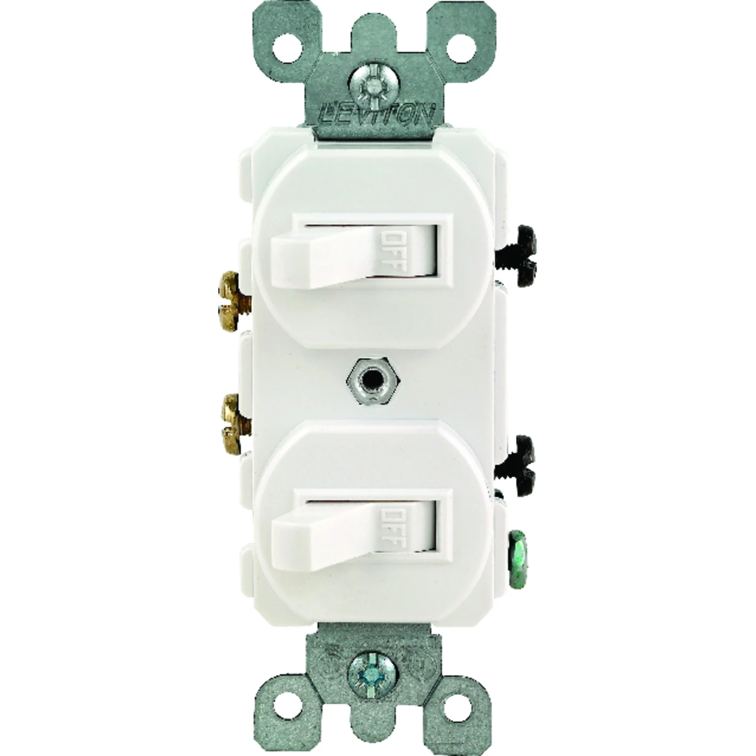 15 Amp Combination Double Switch, White
