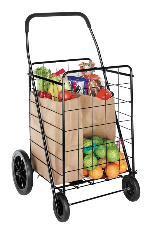 Extra Large Deluxe Utility Cart, Black Steel Frame