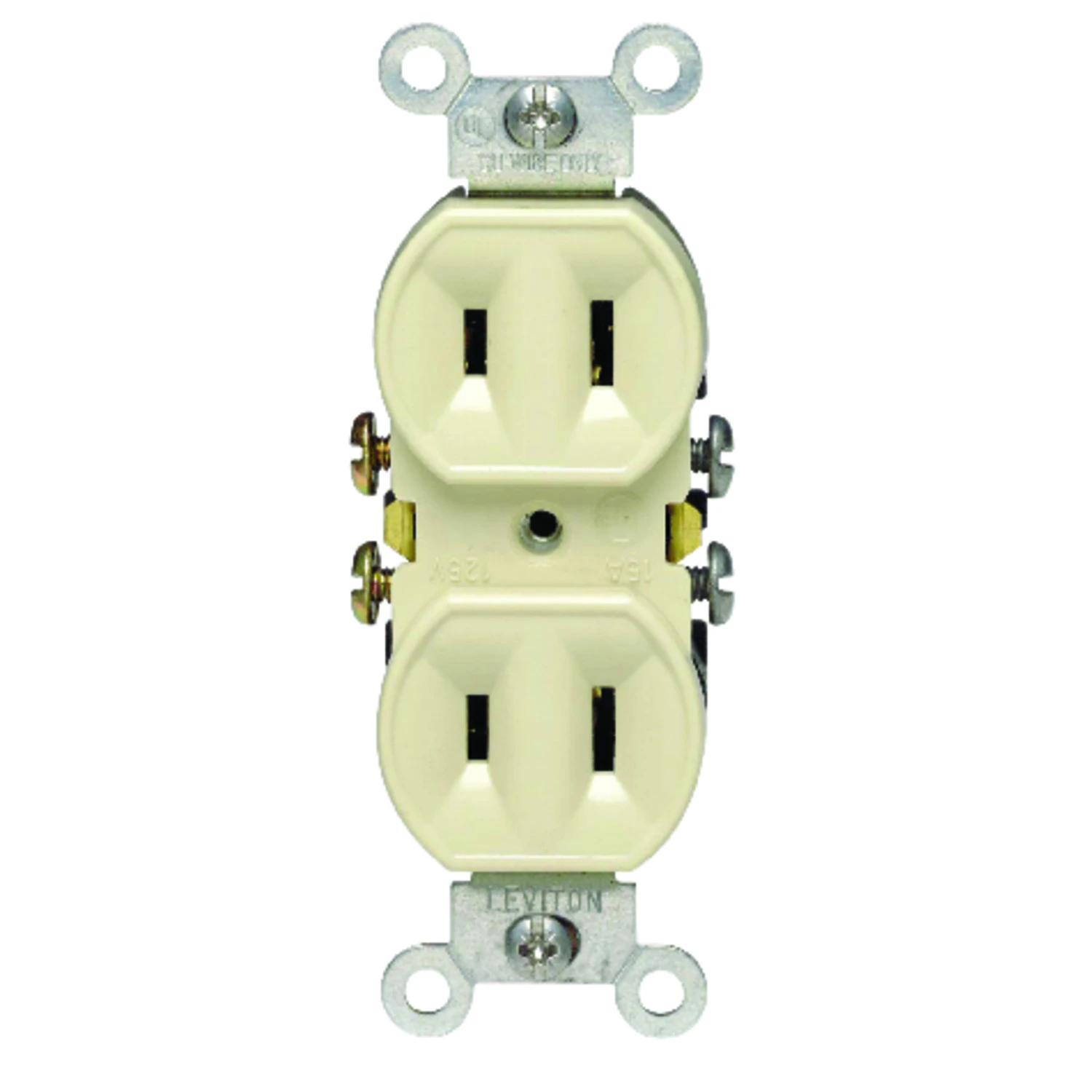 Leviton 15 amps 125 volts Ivory Electrical Receptacle 1-15R 1 pk