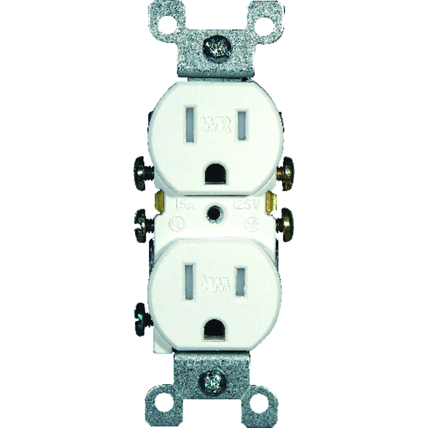15 Amp Weather and Tamper Resistant Duplex Outlet, White