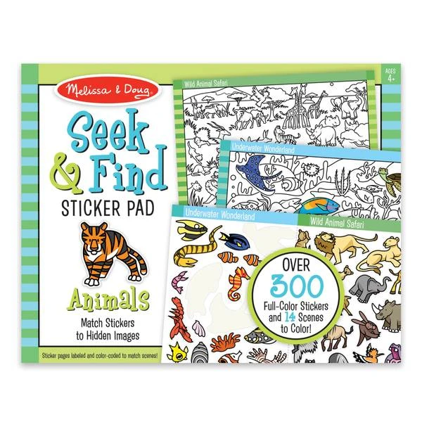 Seek & Find Sticker Pad - Animal Antics, Early Education Development