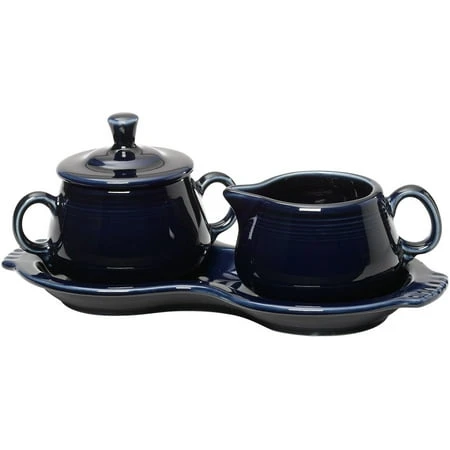 Cobalt Blue Sugar And Creamer Set With Tray - Dinnerware Collection