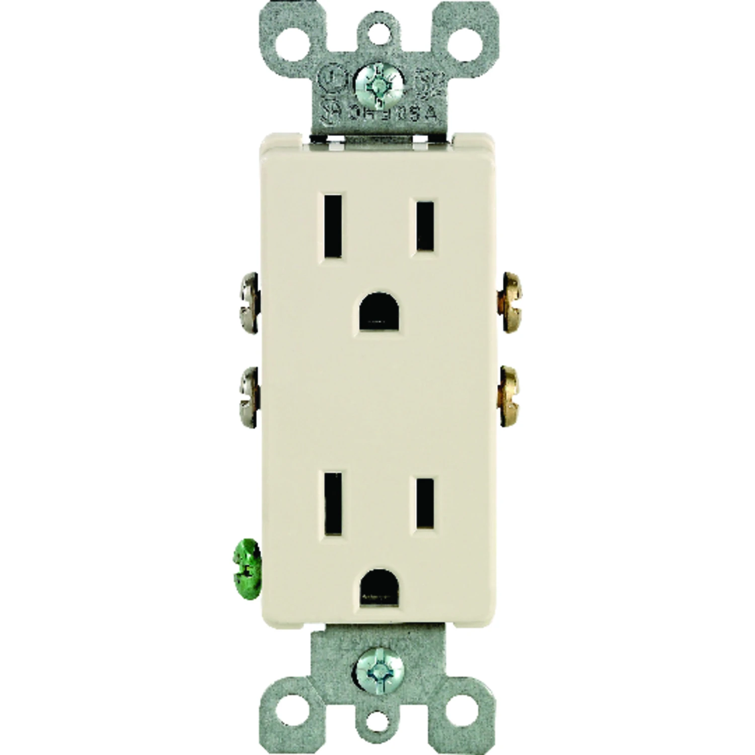 Leviton Decora 15 amps 125 volt Light Almond Outlet 5-15R 1 pk