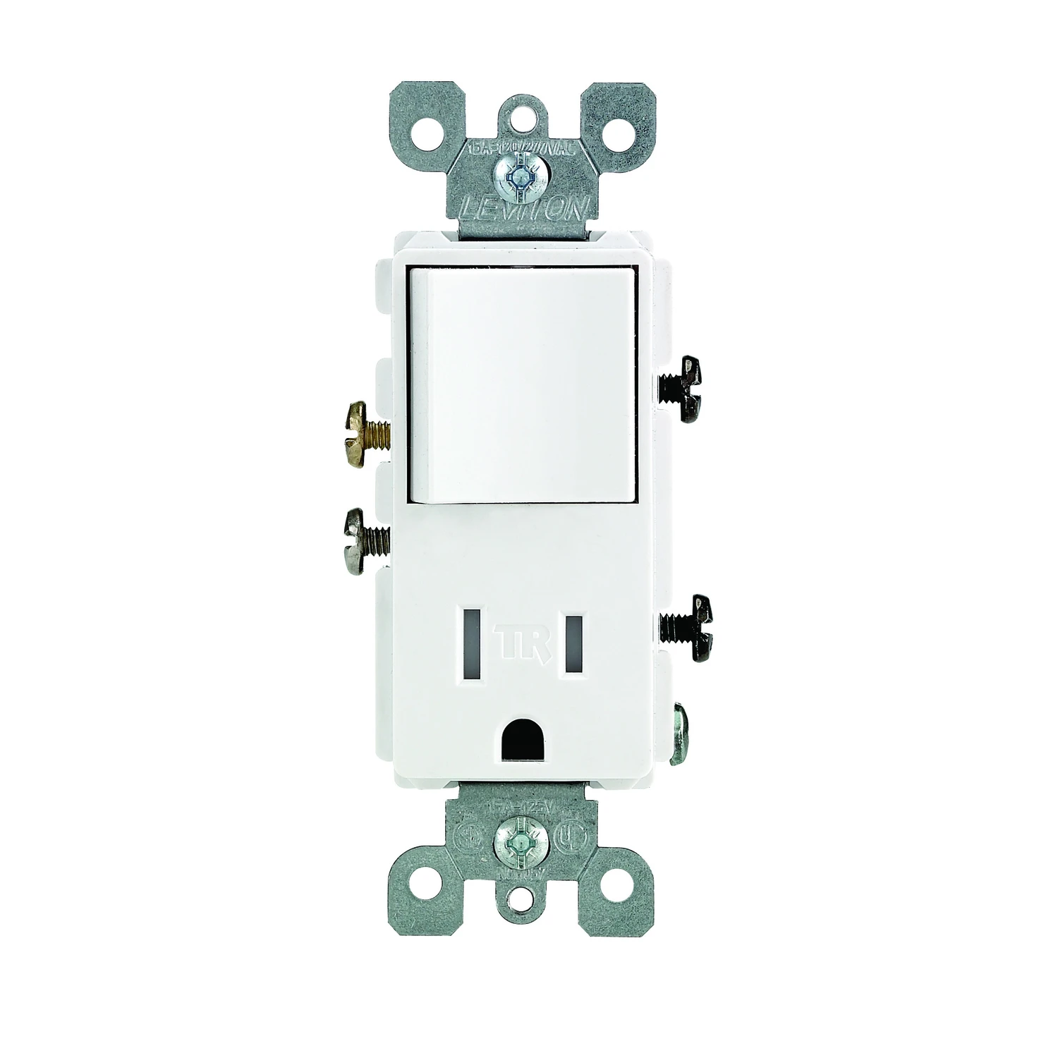 Decora 15 Amp Tamper Resistant Combo Switch and Outlet, White