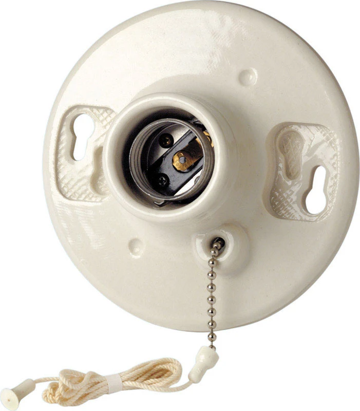 Leviton Porcelain Pull Chain Socket 1 pk