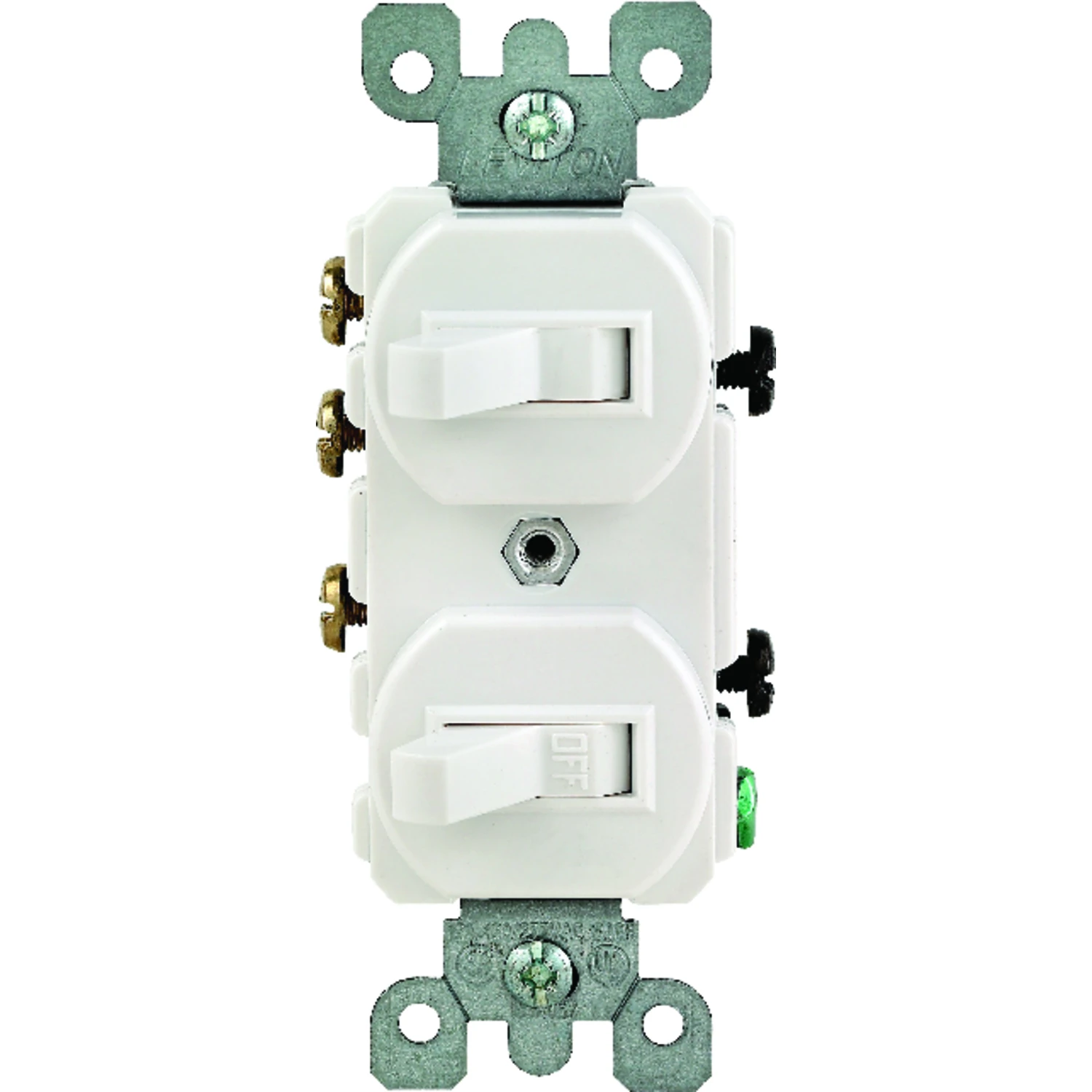 15 Amp Duplex Style Single-Pole / 3-Way AC Combination Toggle Light Switch, White