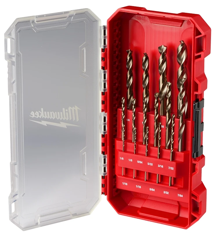 Milwaukee RED HELIX 15-Piece Cobalt Drill Bit Set, 1/16 In. thru 3/8 In.