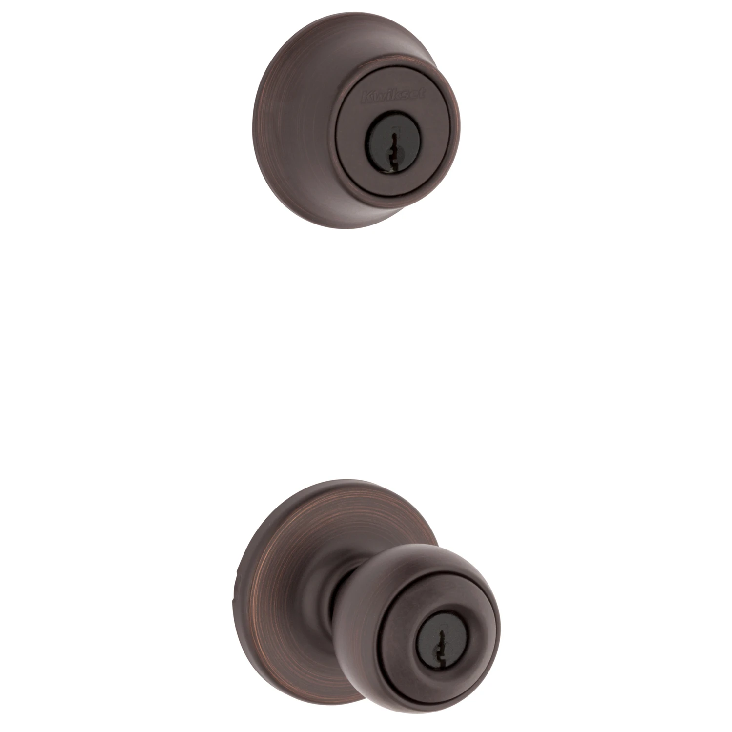 Polo Combo Entry Door Lockset, Single Cylinder Deadbolt, Venetian Bronze