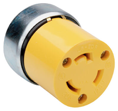 20a Yellow Armored Locking Connector, Model Psl620cacc8, 250v