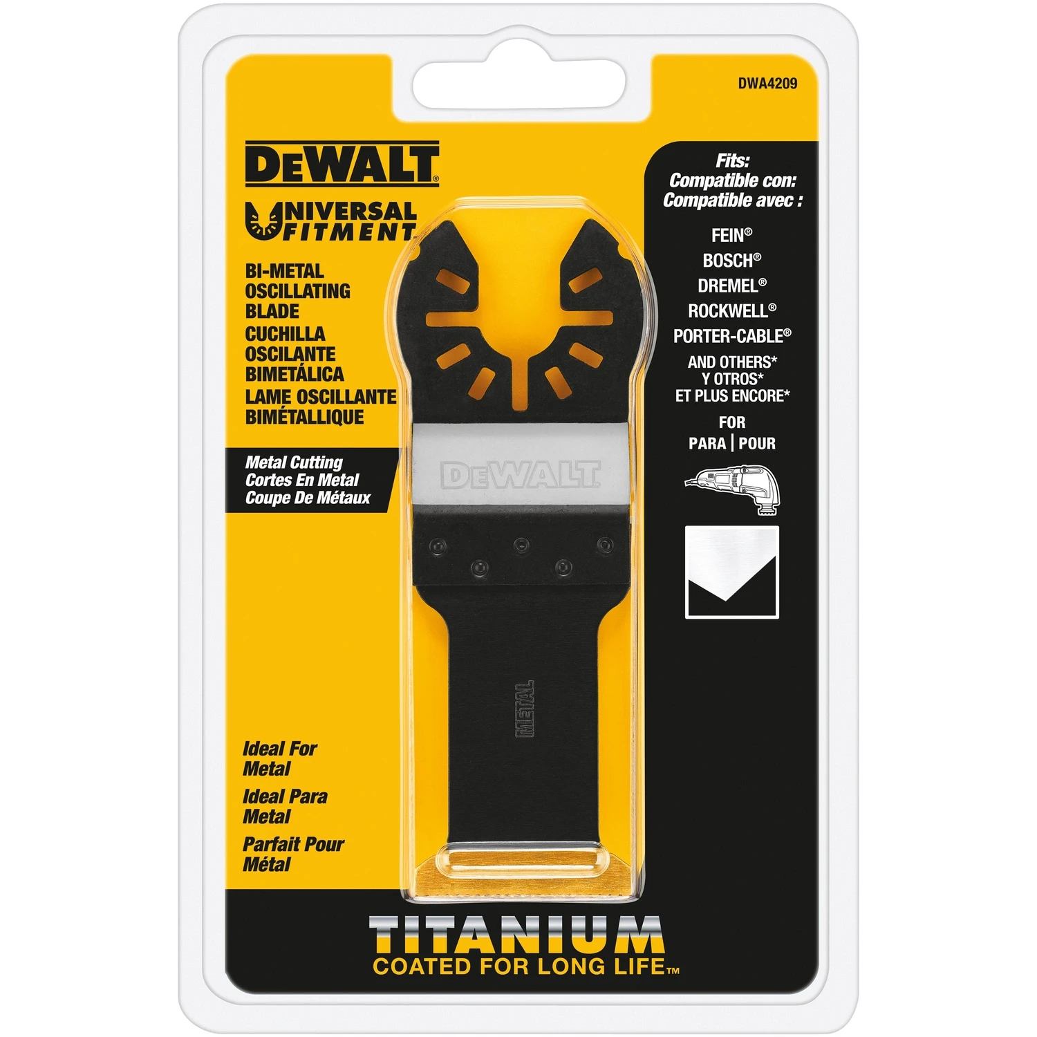Oscillating Wood & Nail Cutting Blade, Titanium, Universal