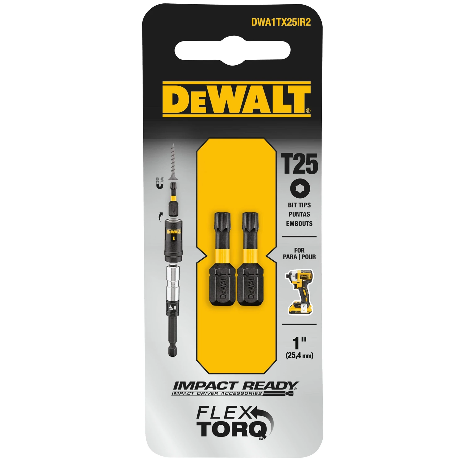 FlexTorq T25 Torx Impact Driver Bits, 1/4 x 1 In., 3-Pk.