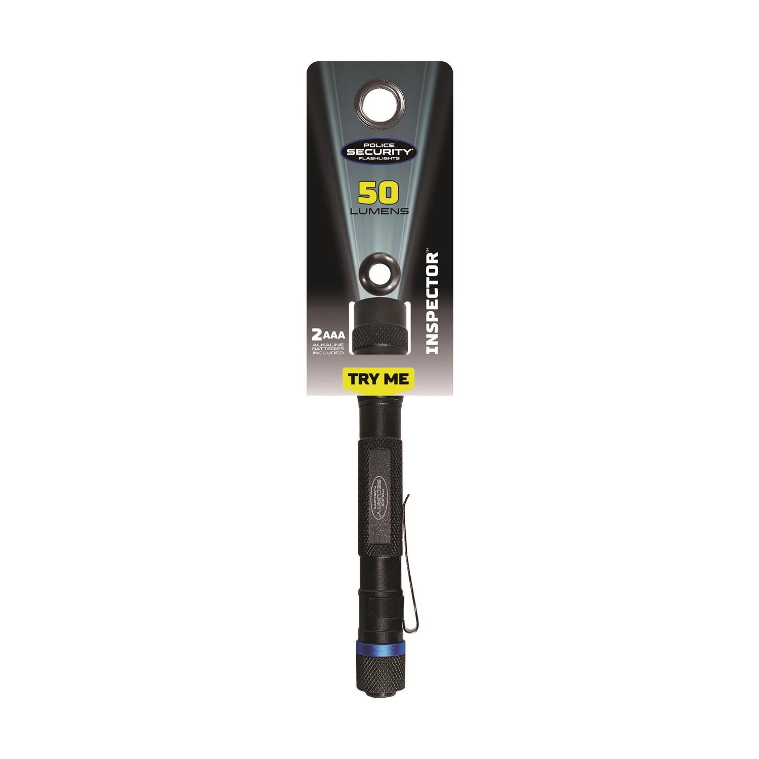 Inspector Flashlight, 50 Lumens, 2 AAA Batteries