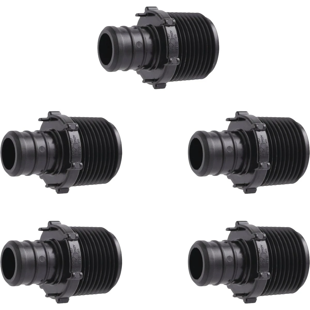 Poly Alloy PEX Adapter, 3/4 In. Barb x 3/4 In. MPT, 5-Pk.