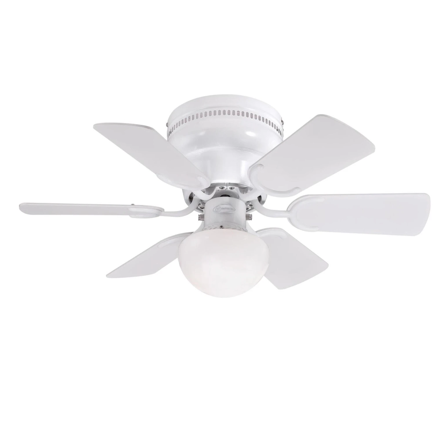 Petite Ceiling Fan + LED Light, White/Reversible Blades, 30 In.