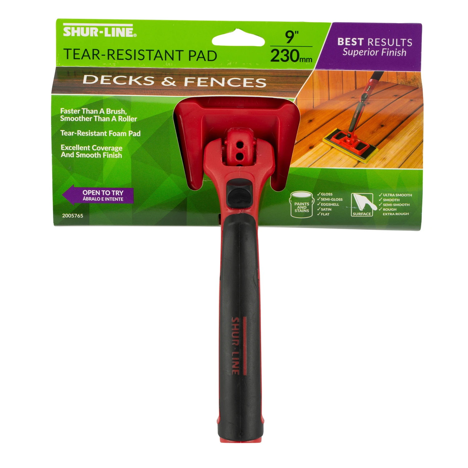 Deck & Fence Paint Pad & Handle, 9 In.