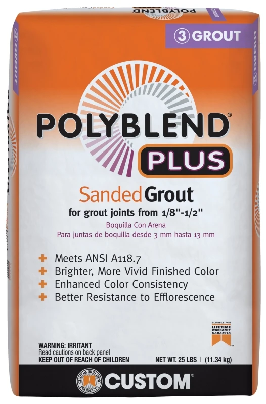 Polyblend Plus Sanded Grout, Natural Gray, 25 Lb.