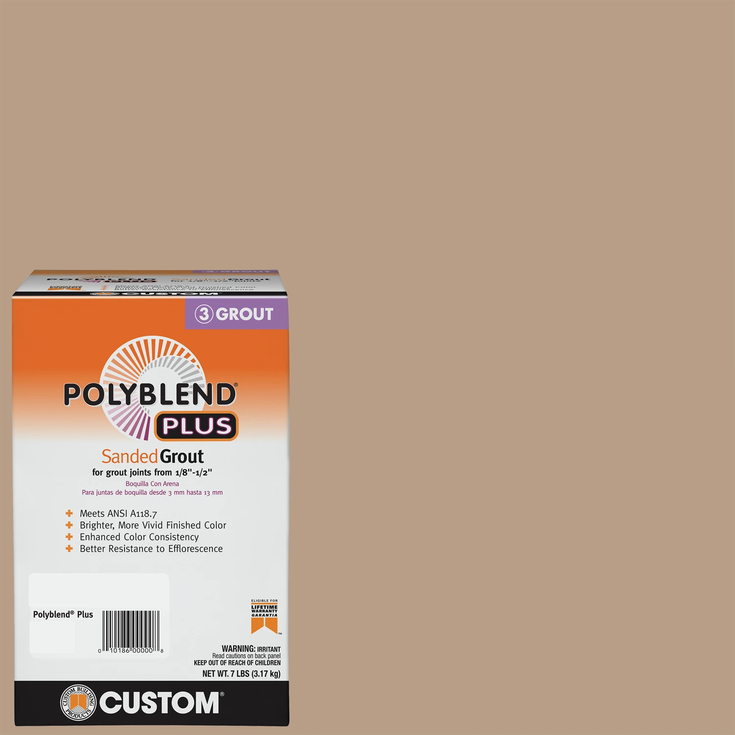 Polyblend Plus Sanded Grout, Haystack, 7 Lb.