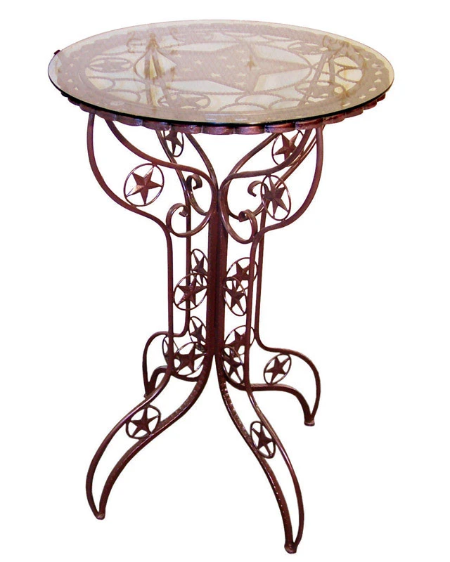 Rustic Metal Bistro Table 43-1/2 In. H X 26-1/2 In. W X 26-1/2 In. L