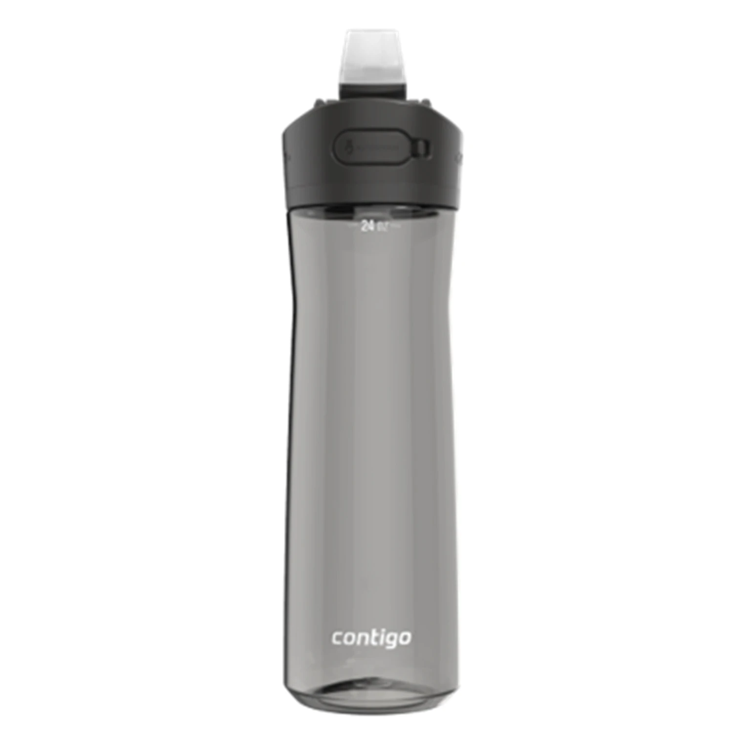 Plastic Water Bottle, Autospout Lid, Gray, 24 oz.