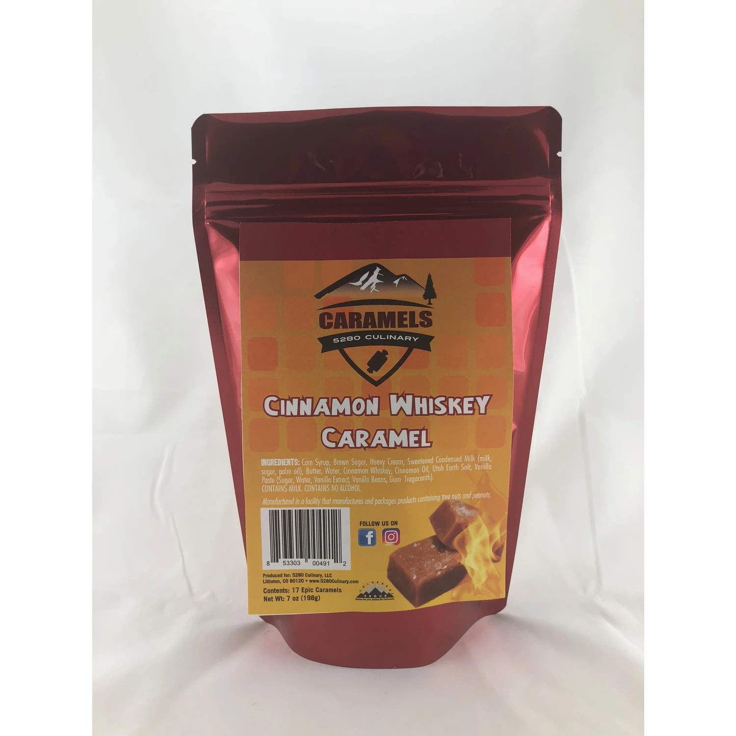 5280 Culinary BBQ Provisions Cinnamon Whiskey Caramels 7 oz.