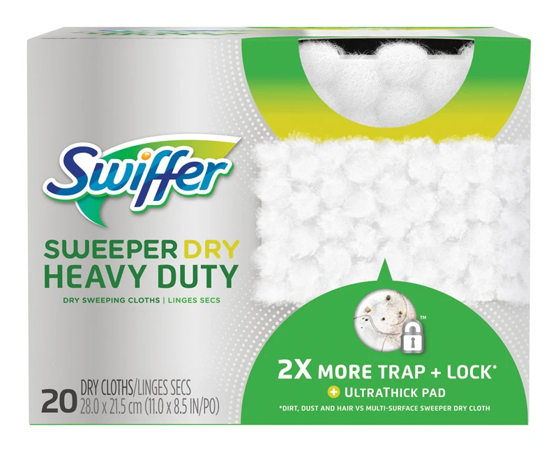 Sweeper Heavy-Duty Dry Sweeping Dust Mop Cloth Refills, 20-Ct.