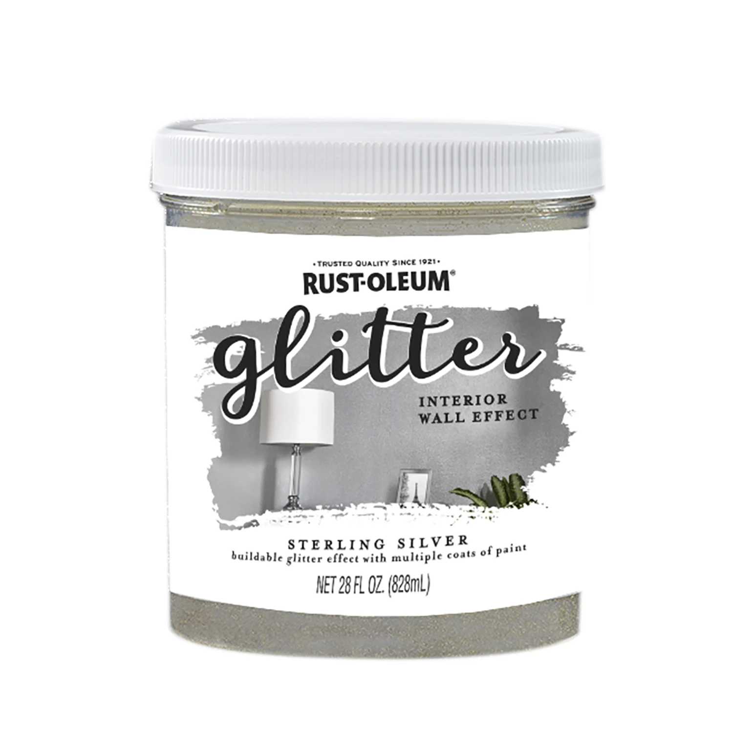 Glitter Interior Wall Effect Paint, Sterling Silver, Qt.