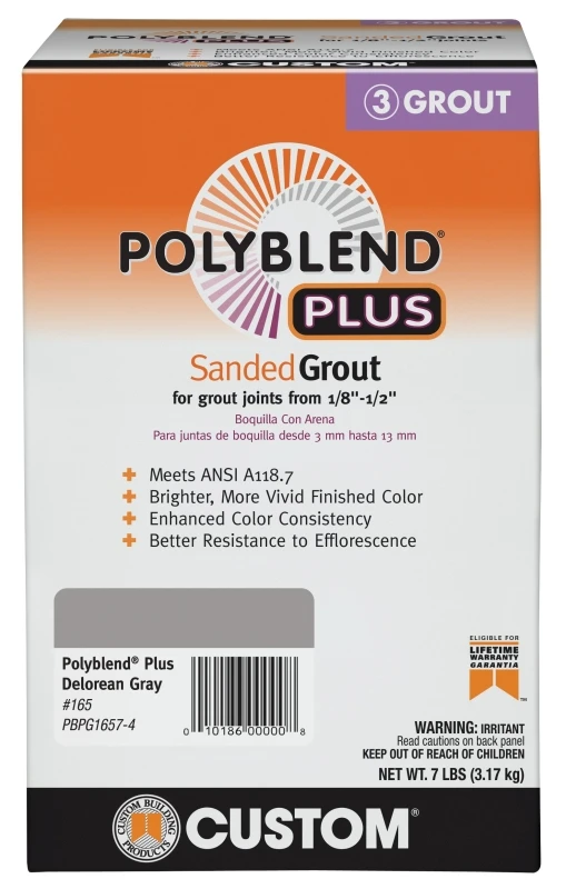 Polyblend Plus Sanded Grout, Delorean Gray, 7 Lb.