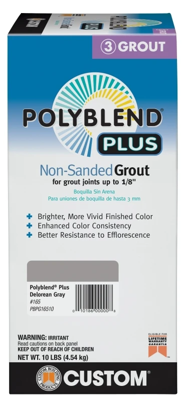 Polyblend Plus Non-Sanded Grout, Delorean Gray, 10 Lbs.