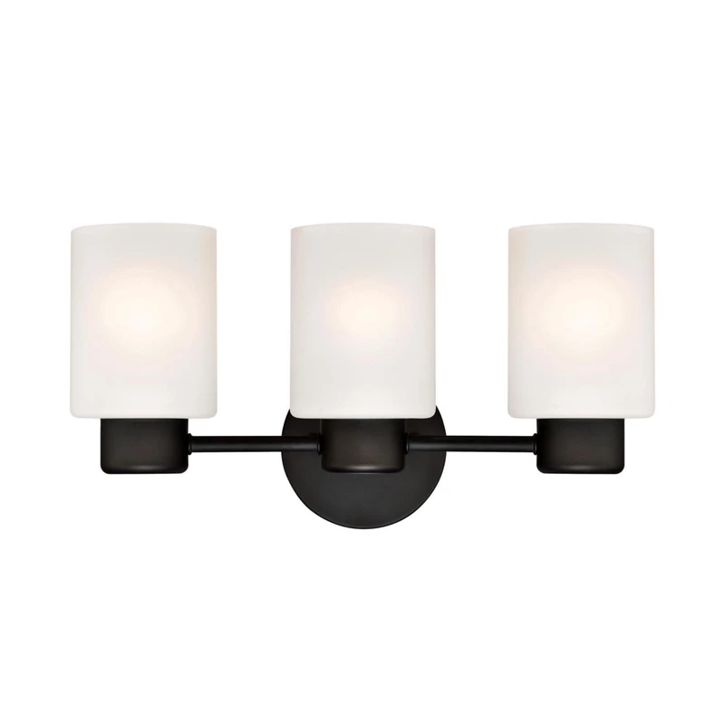 Sylvestre 3 Light Indoor Wall Fixture, Clear Glass Shades, Oil Rubbed Bronze Finish