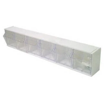 20603b 6-unit 24-inch White Tilt Bin Storage Organizer
