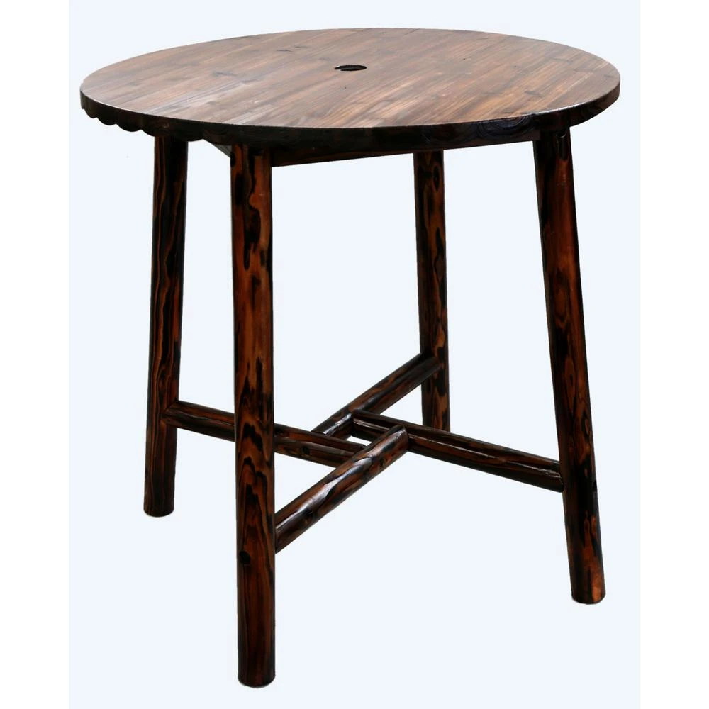 Char-log Round Bar Height Dining Table Tx 93751