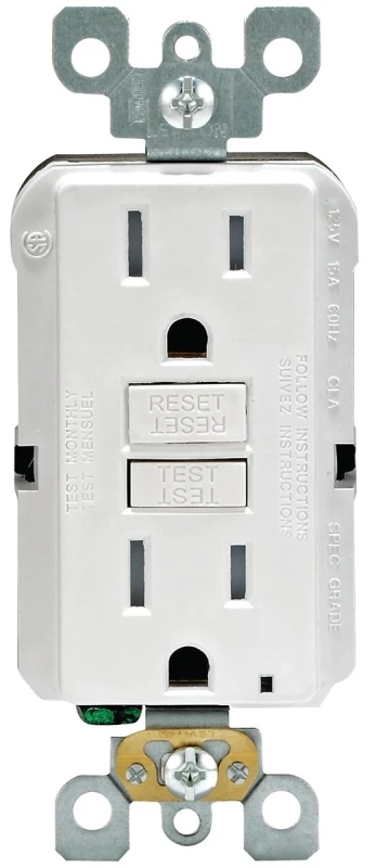 Leviton 15 amps 125 volt White GFCI Outlet 5-15R 1 pk