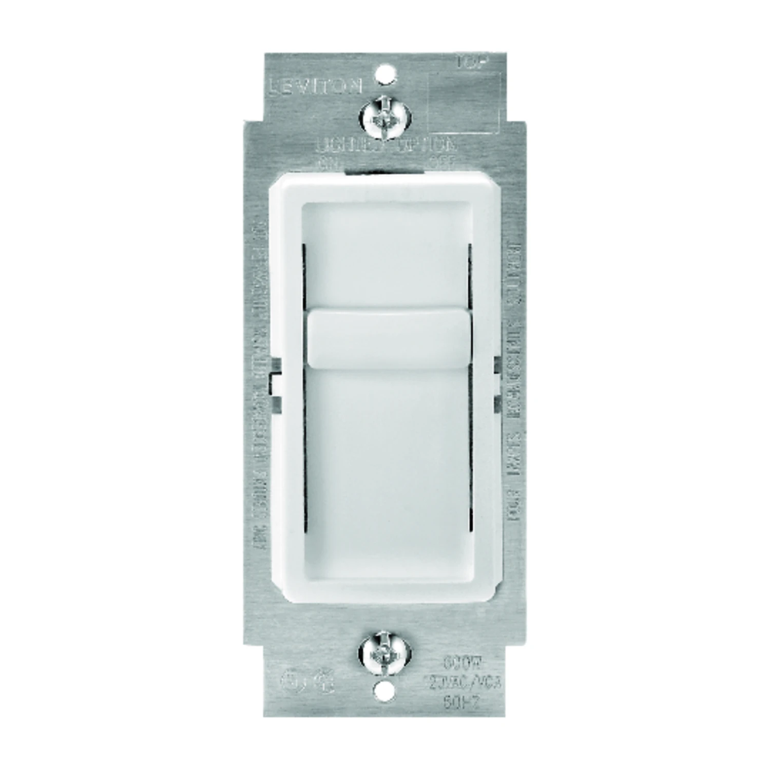 Decora SureSlide Universal 150W LED/CFL Incandescent Slide-To-Off Dimmer, White