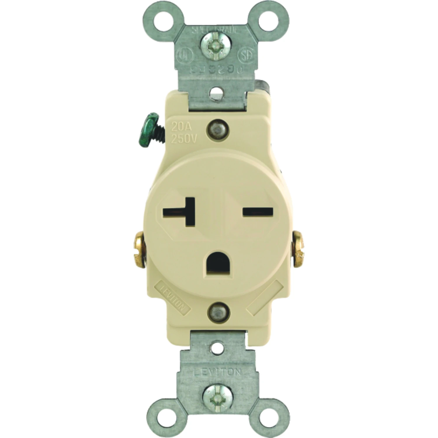 Leviton 20 amps 250 volt Ivory Outlet 6-20R 1 pk
